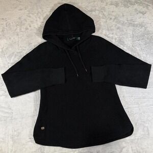 Vintage Lauren Ralph Lauren Hooded Waffle Knit Sweater | Black | L
